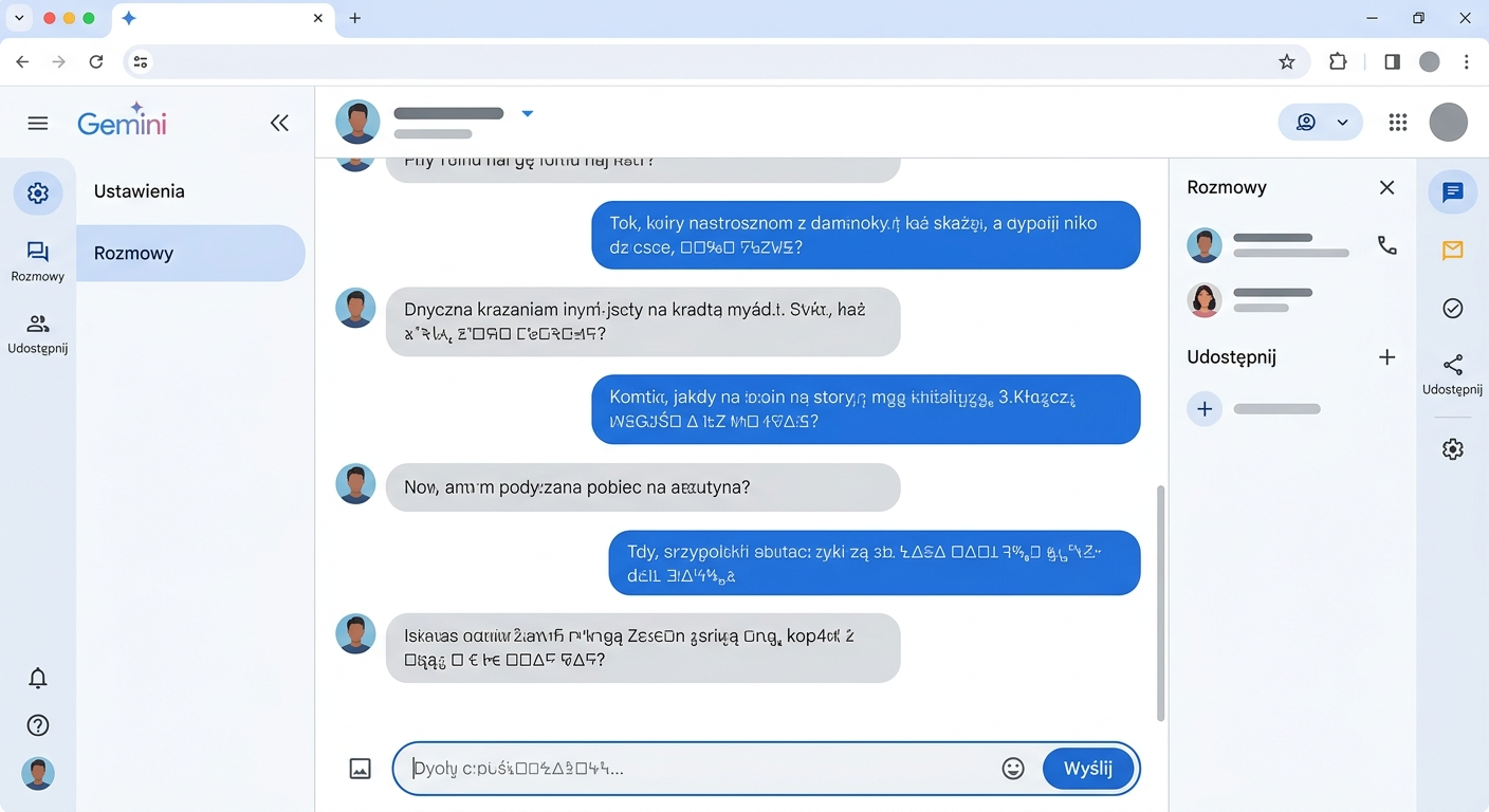 Interfejs Gemini w języku polskim - prosty, bez zbędnych elementów