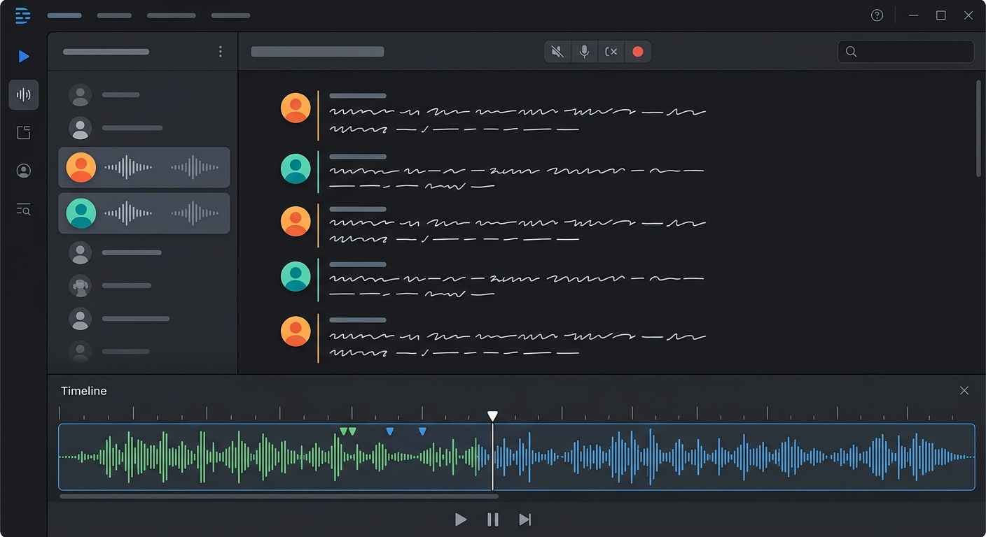Descript - przypisujesz kwestie do głosów AI i eksportujesz gotowe audio