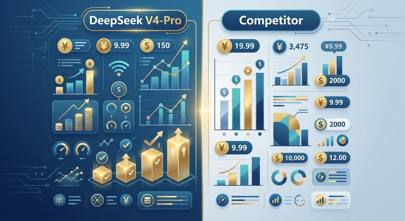 Porównanie cen DeepSeek V4-Pro z konkurencją - różnica rzędu dziesiątek dolarów