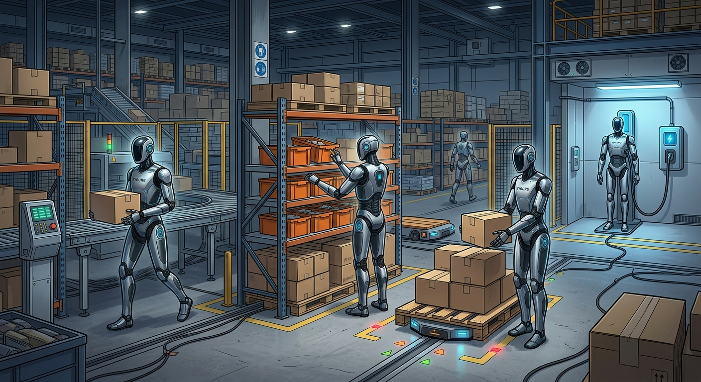Rotacja robotów - jeden ładuje baterię, drugi przejmuje pracę