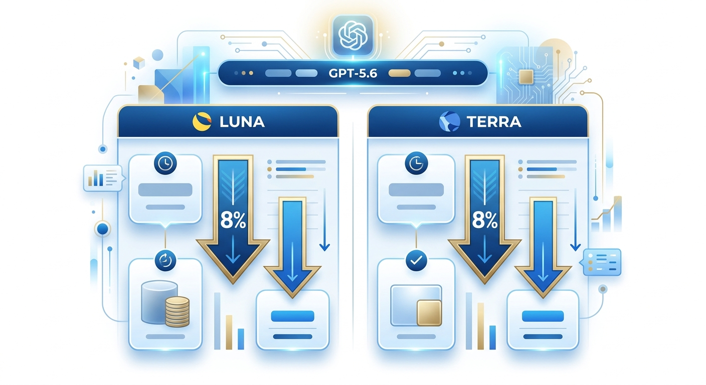 Porównanie cen GPT-5.6 Luna i Terra - przed i po obniżce