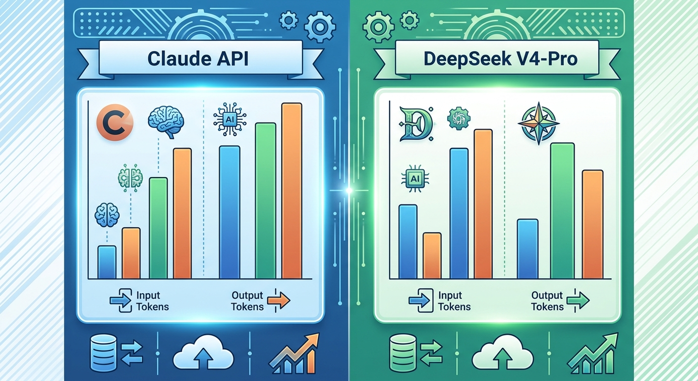 DeepSeek V4-Pro kosztuje około 7x mniej niż Claude API przy podobnej jakości